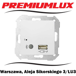 Kontakt Simon 82 odbiornik bluetooth z ładowarką USB biały Warszawa Aleja Sikorskiego 3 LU3 Bartycka